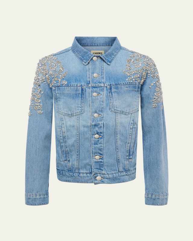Mack Oversized Embellished Denim Jacket
